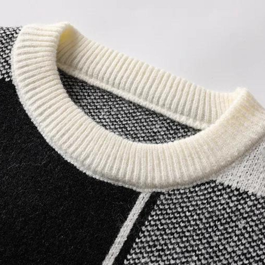 Men’s Knitted Jumper with Geometric Pattern