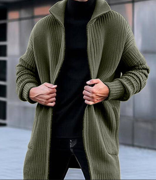 Men's Long Knitted Cardigan