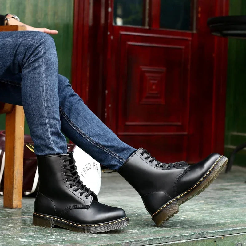 Classic British-Inspired Leather Boots for Men