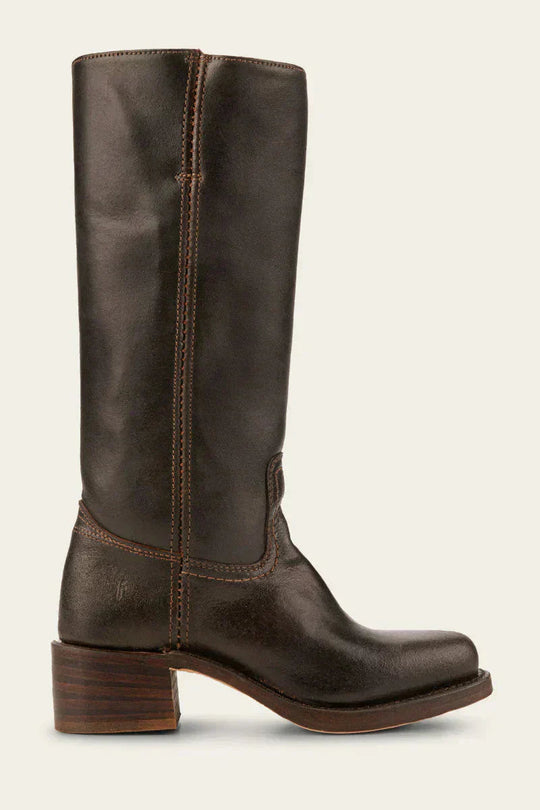 Classic Women's Leather Boots with Block Heel