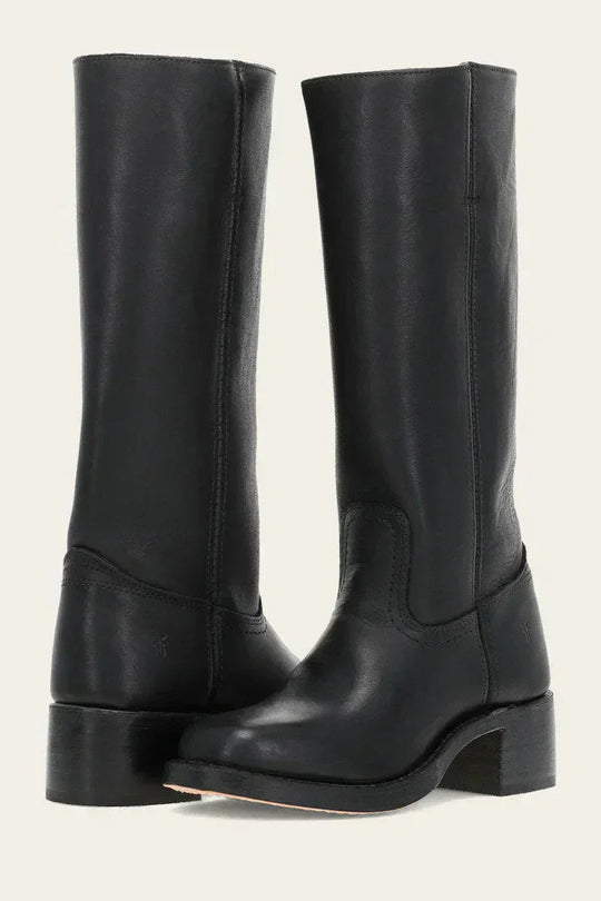 Classic Women's Leather Boots with Block Heel