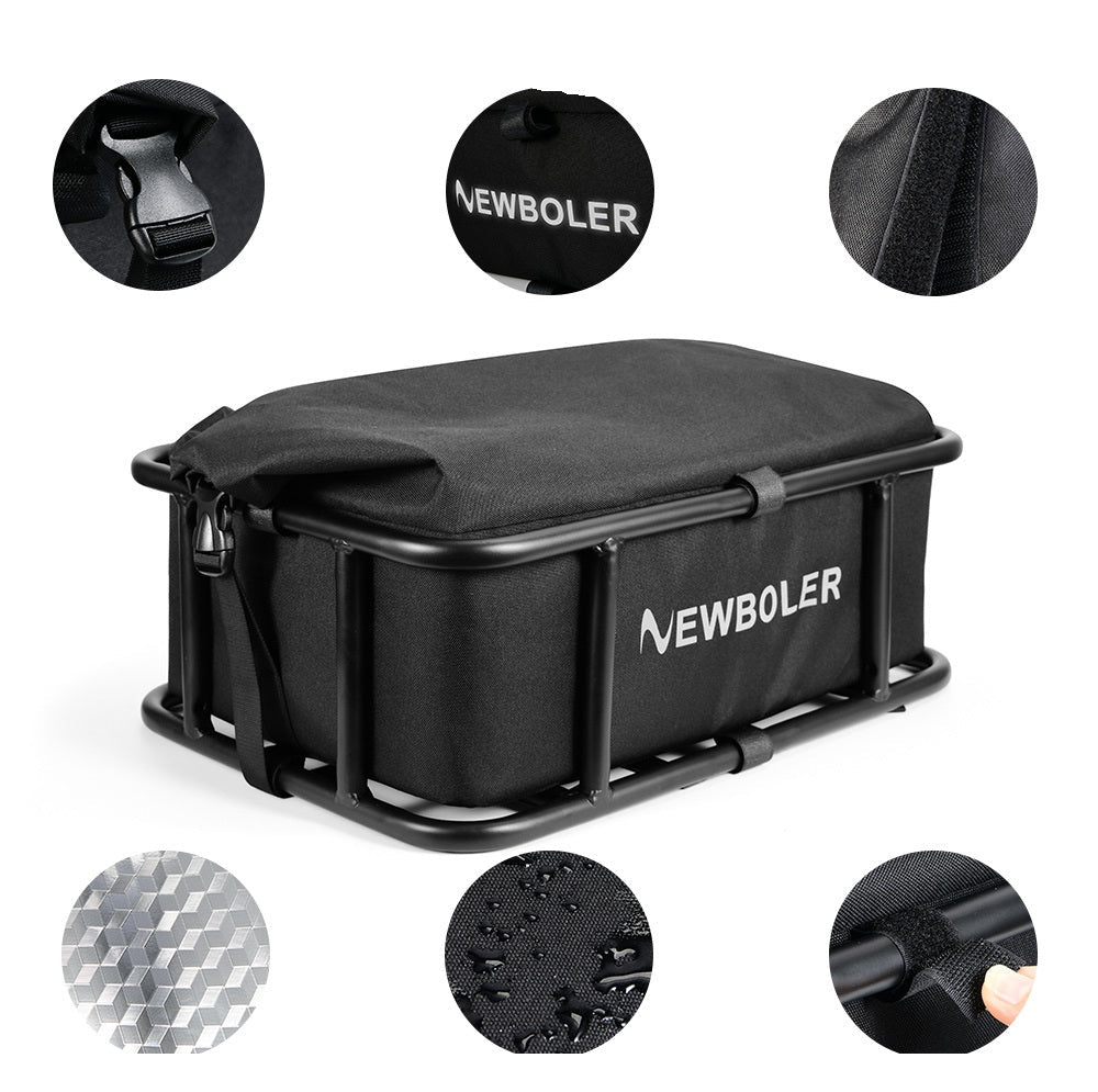 Heavy-Duty Rear Bike Basket with Rack