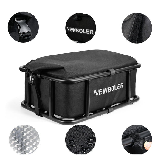 Heavy-Duty Rear Bike Basket with Rack