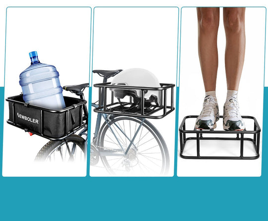 Heavy-Duty Rear Bike Basket with Rack
