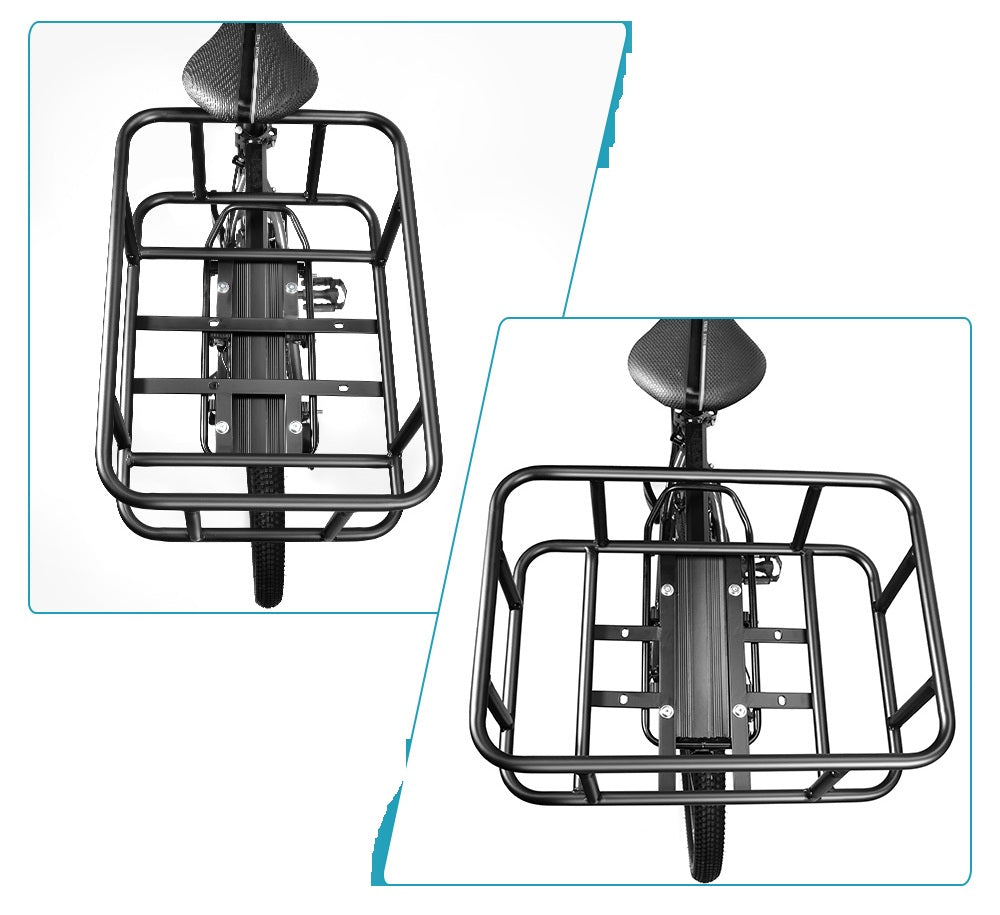 Heavy-Duty Rear Bike Basket with Rack