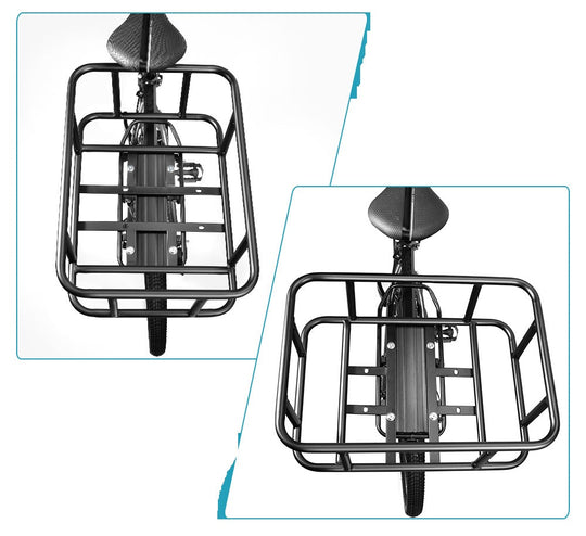 Heavy-Duty Rear Bike Basket with Rack