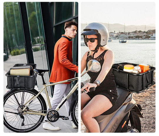 Heavy-Duty Rear Bike Basket with Rack