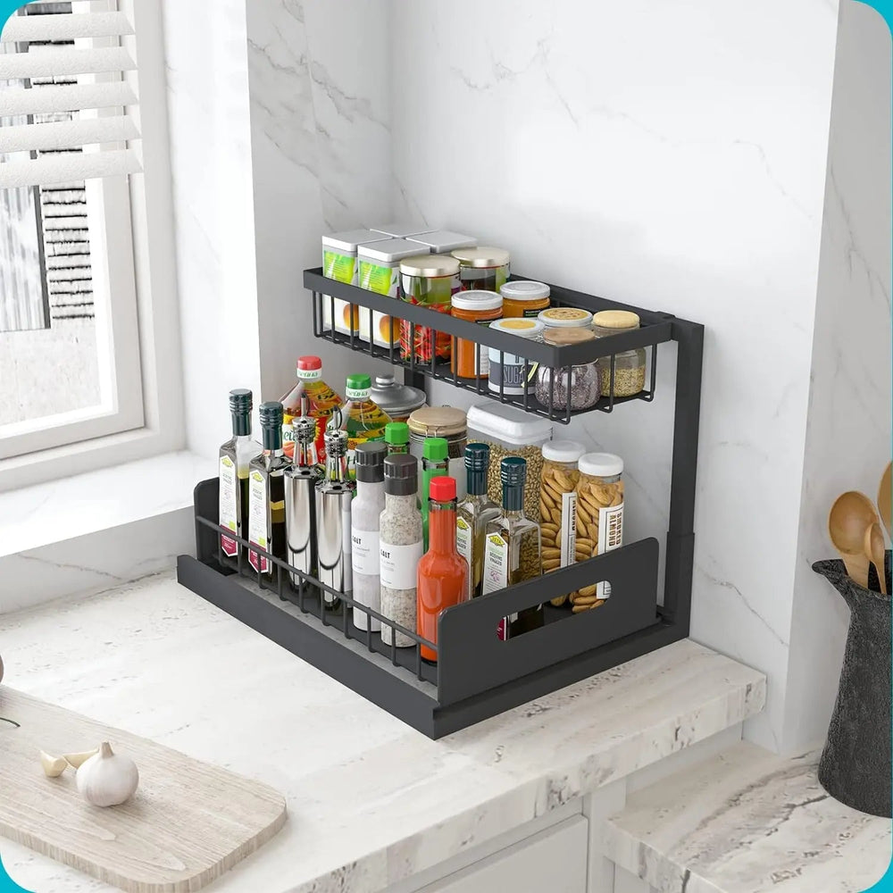 2 Tier Slide Out Under Sink Organizer for Kitchen