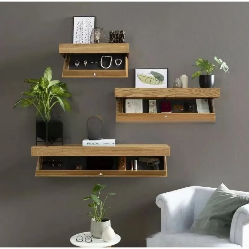 Floating Wall Shelf with Hidden Compartment