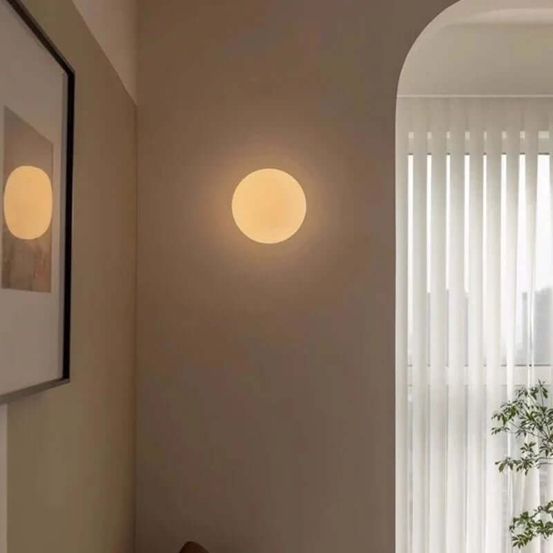 Modern Milk-Glass Wall Light