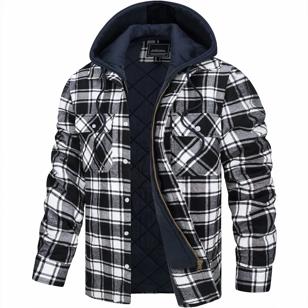 Men's Hooded Plaid Winter Jacket