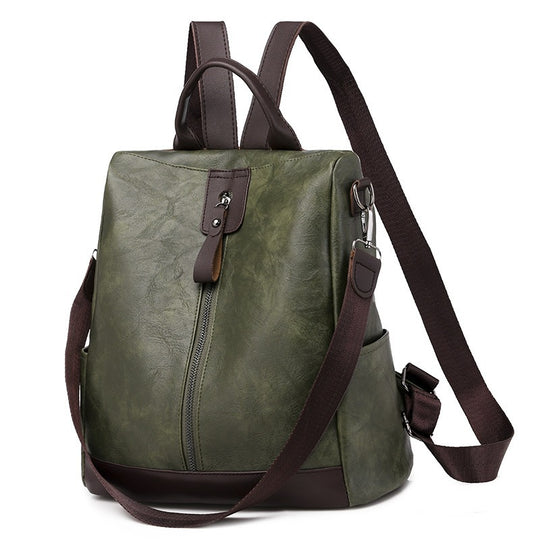 Anti-Theft Leather Backpack for Women