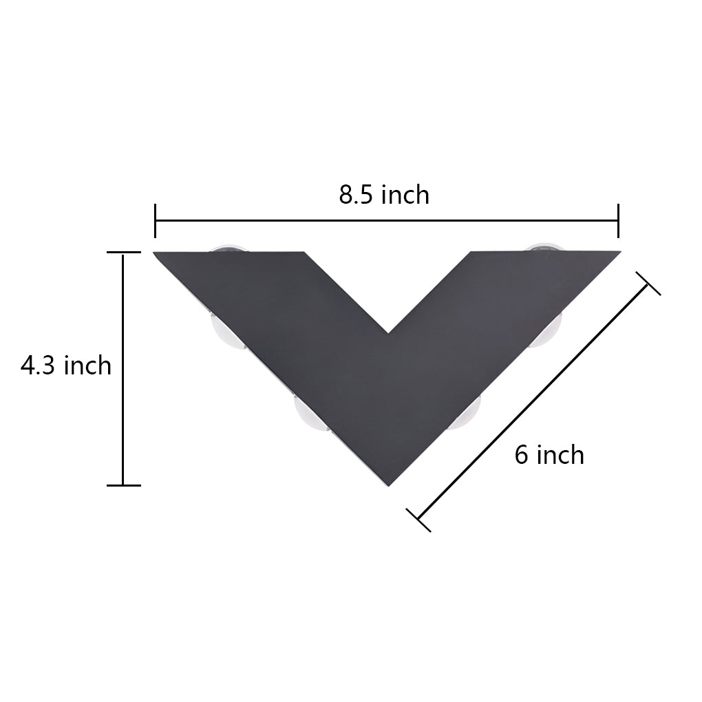 V-shaped LED Black Modern Outdoor Wall Lamp