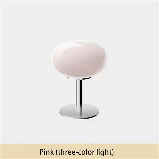 Rechargeable Table Lamp with Glass Shade and Adjustable Brightness