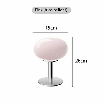 Rechargeable Table Lamp with Glass Shade and Adjustable Brightness