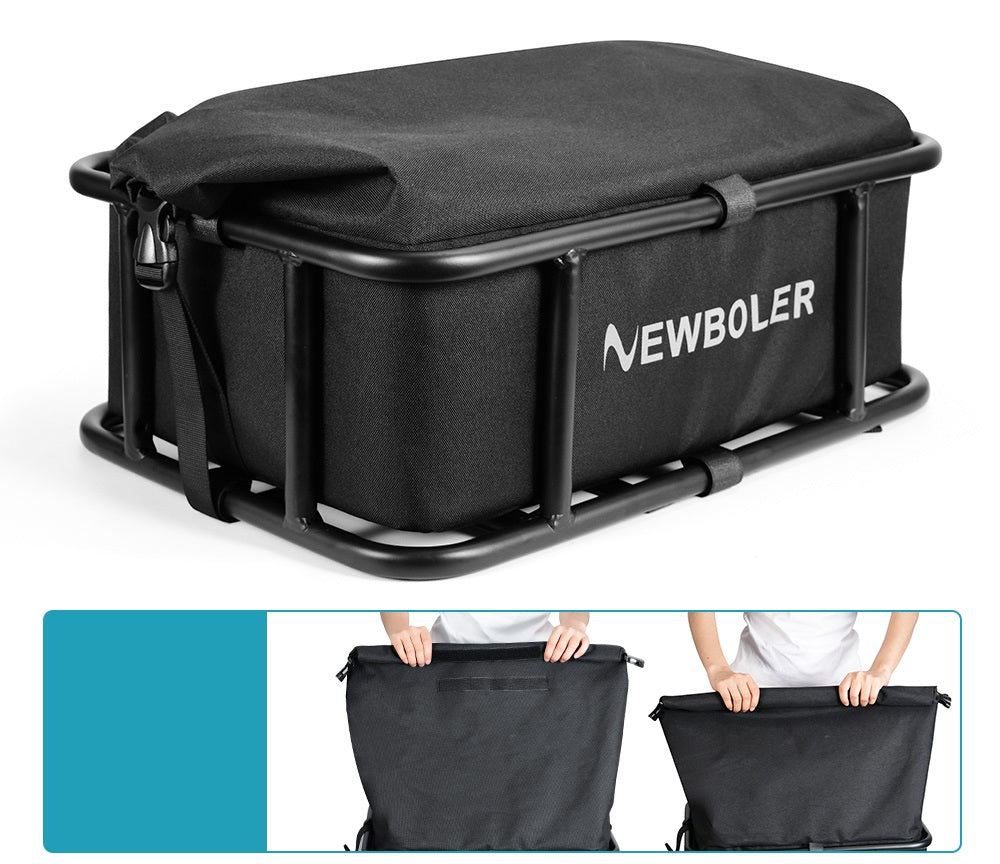 Heavy-Duty Rear Bike Basket with Rack