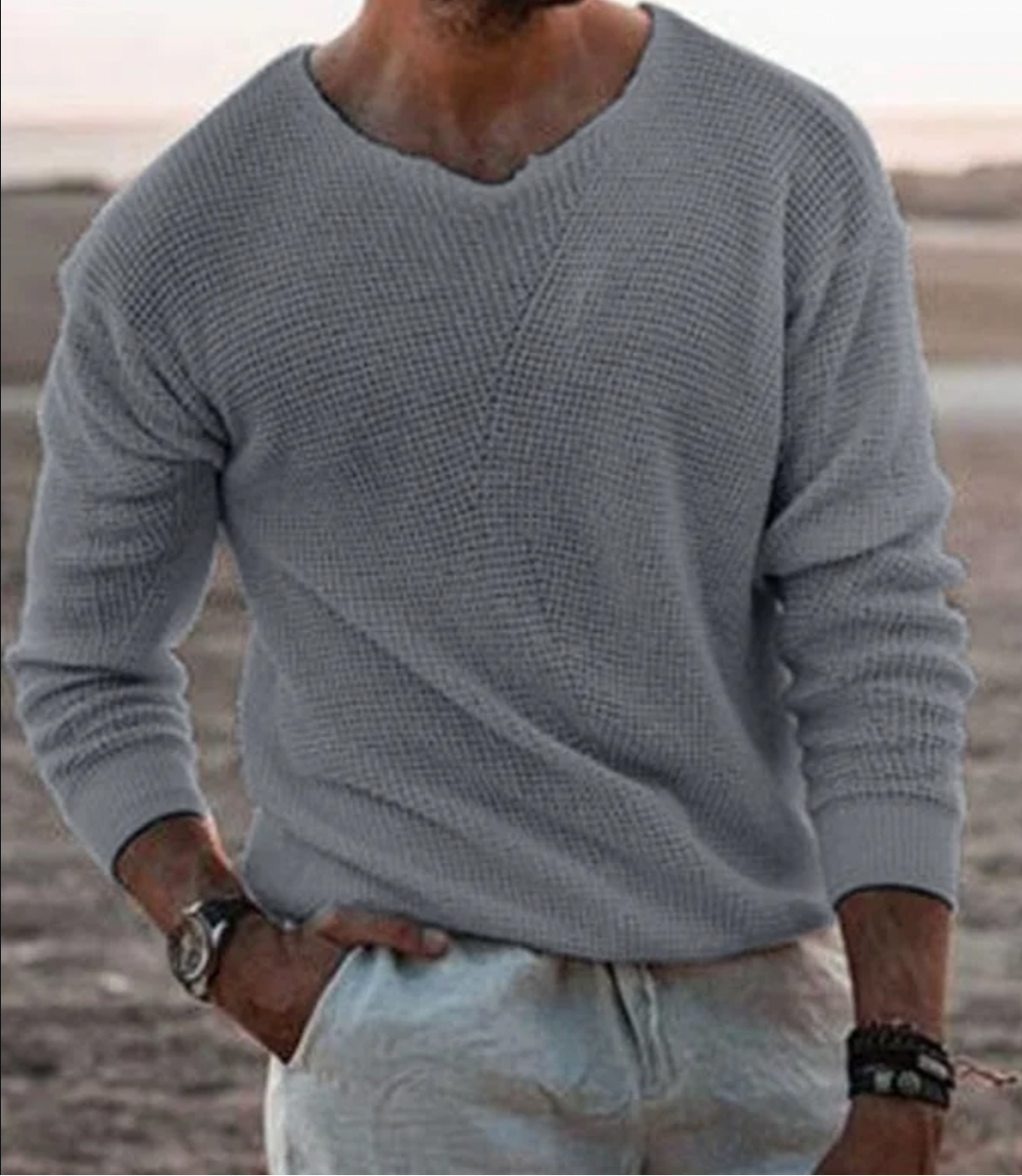 Men’s Textured Knit Sweater