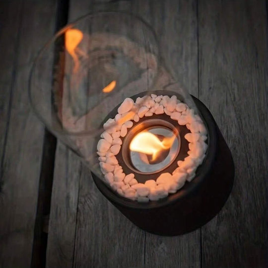 Classic Oil Lamp with Open Flame