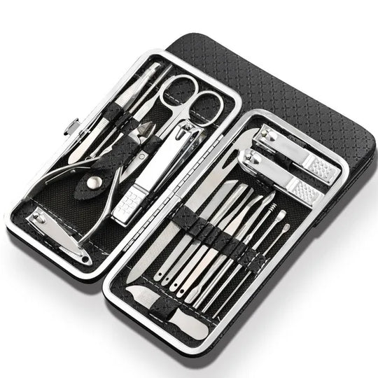 19-Piece Professional Stainless Steel Manicure & Pedicure Set
