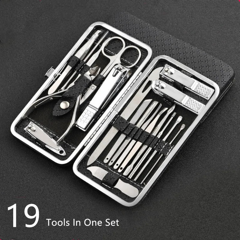 19-Piece Professional Stainless Steel Manicure & Pedicure Set