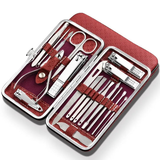 19-Piece Professional Stainless Steel Manicure & Pedicure Set
