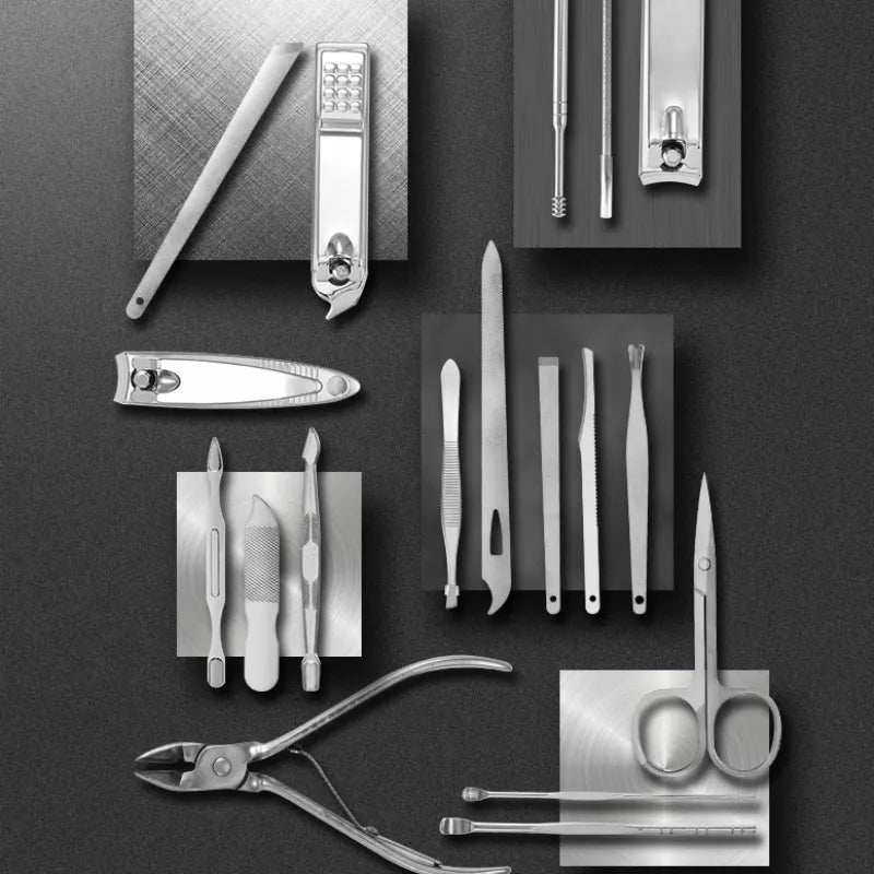 19-Piece Professional Stainless Steel Manicure & Pedicure Set