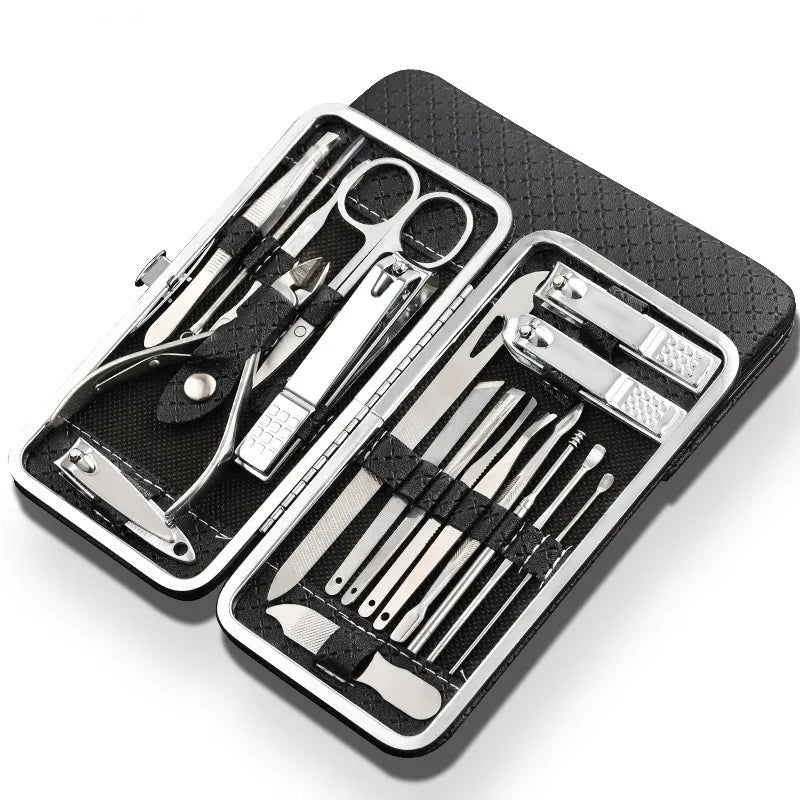 19-Piece Professional Stainless Steel Manicure & Pedicure Set