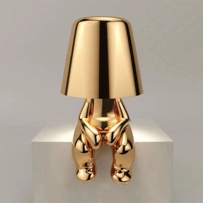 Modern Gold Table Lamp with Integrated LED