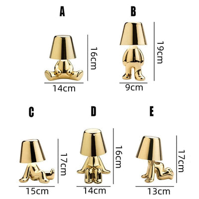 Modern Gold Table Lamp with Integrated LED