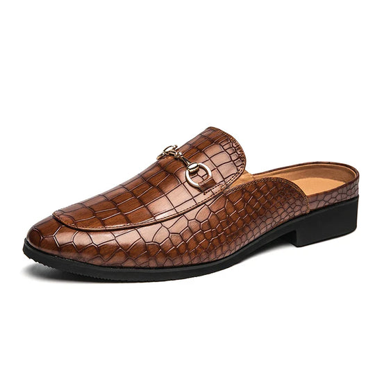 Crocodile-Style Dress Loafers