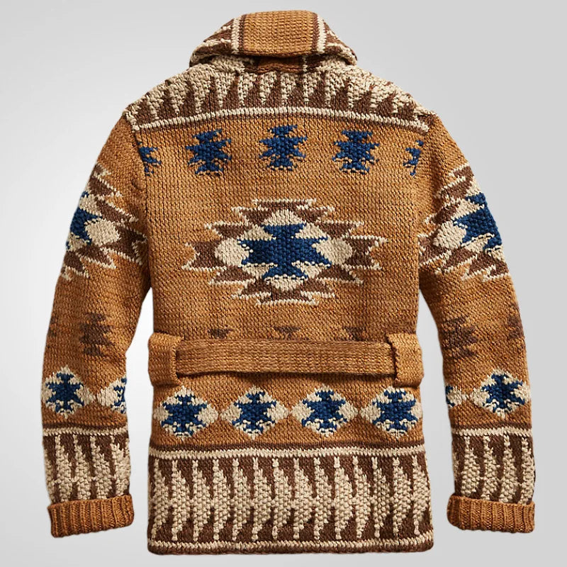 Men’s Belted Shawl Collar Cardigan