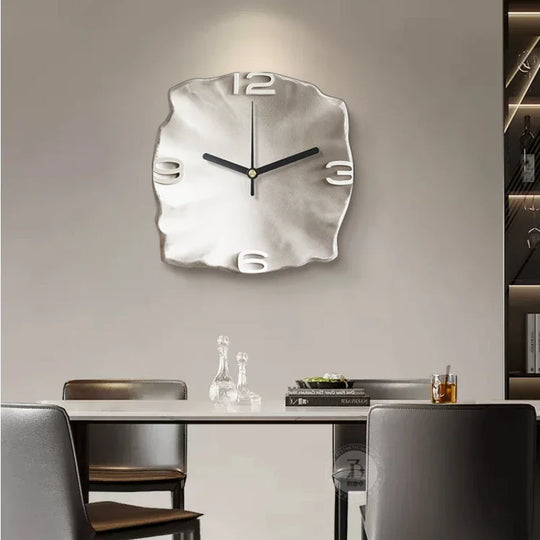 Modern 3D Silent Quartz Wall Clock – Sandstone Effect