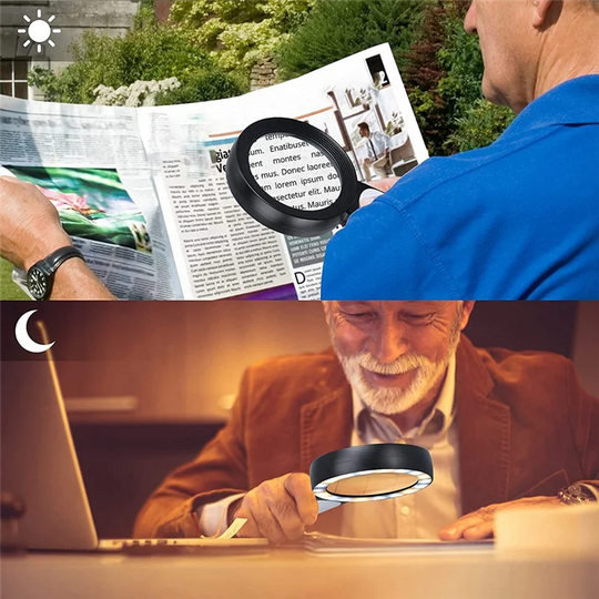 30X Handheld Magnifying Glass with LED Light