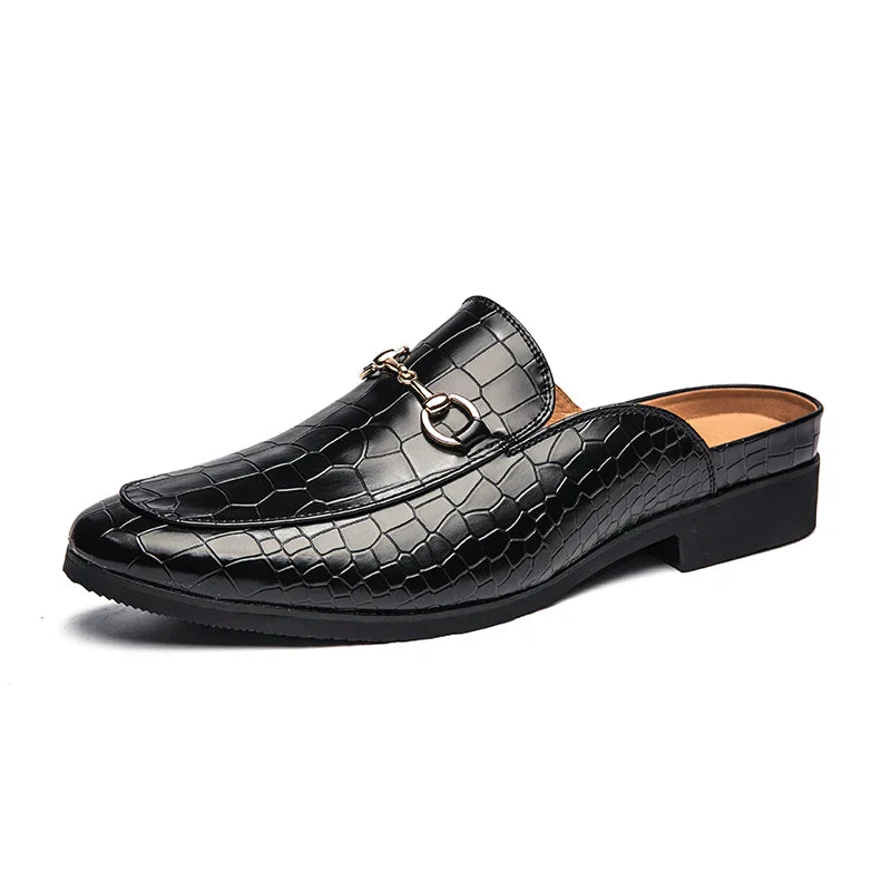 Crocodile-Style Dress Loafers
