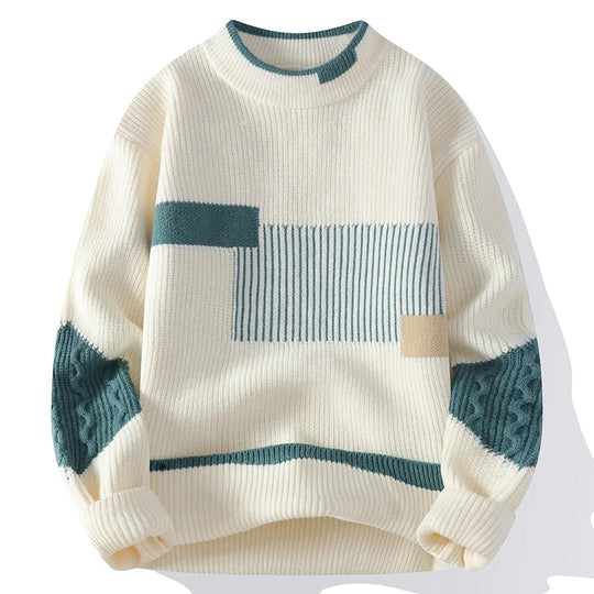 Men’s Patchwork Knitted Jumper