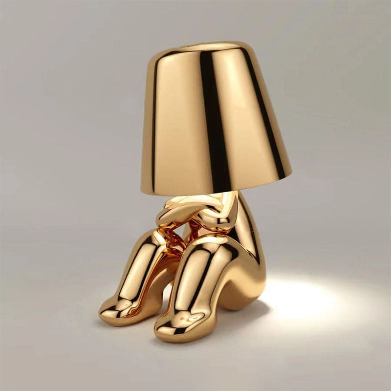 Modern Gold Table Lamp with Integrated LED