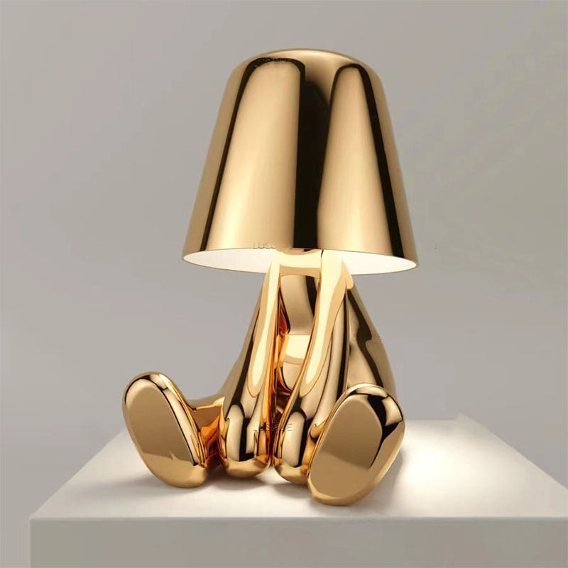 Modern Gold Table Lamp with Integrated LED