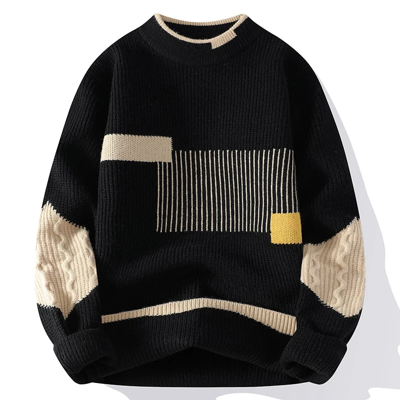 Men’s Patchwork Knitted Jumper