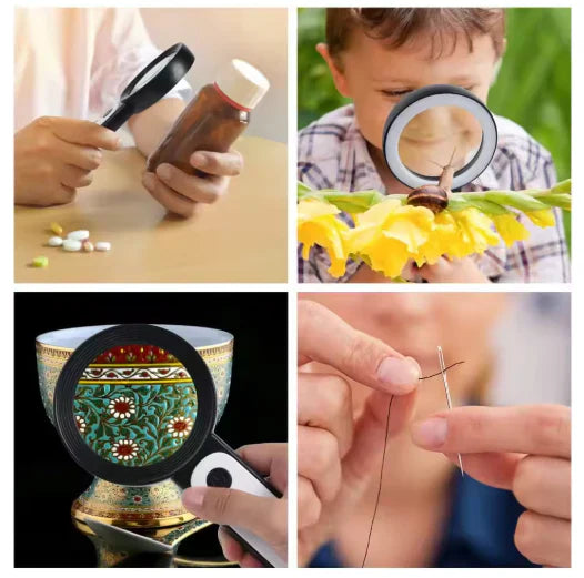 30X Handheld Magnifying Glass with LED Light