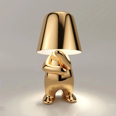 Modern Gold Table Lamp with Integrated LED