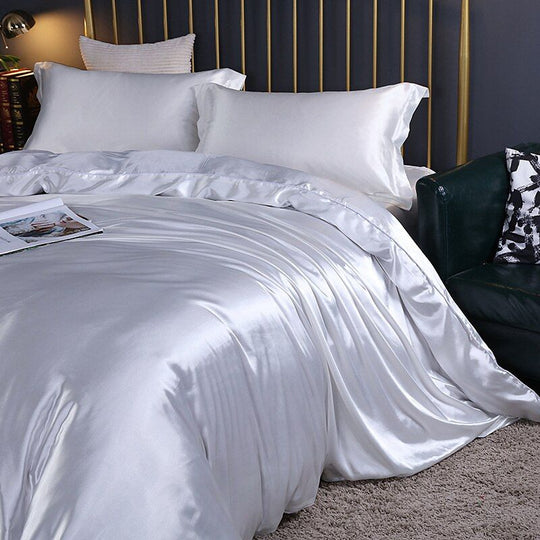 4-Piece Premium Silk Bedding Set for Elegant Comfort