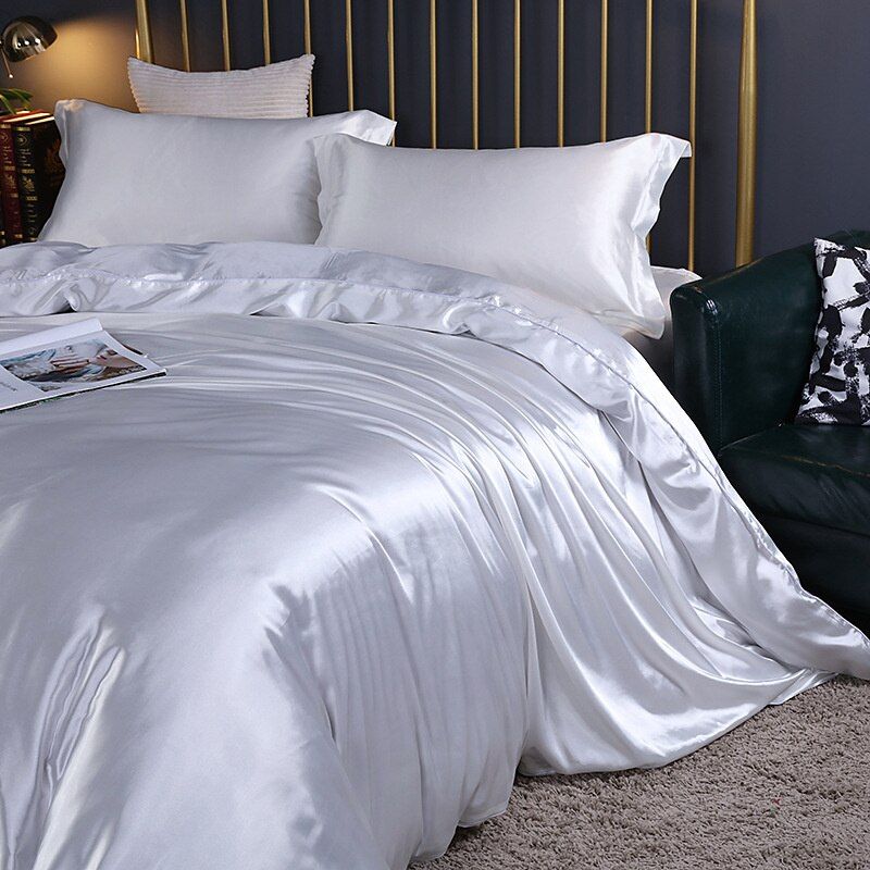 4-Piece Premium Silk Bedding Set for Elegant Comfort
