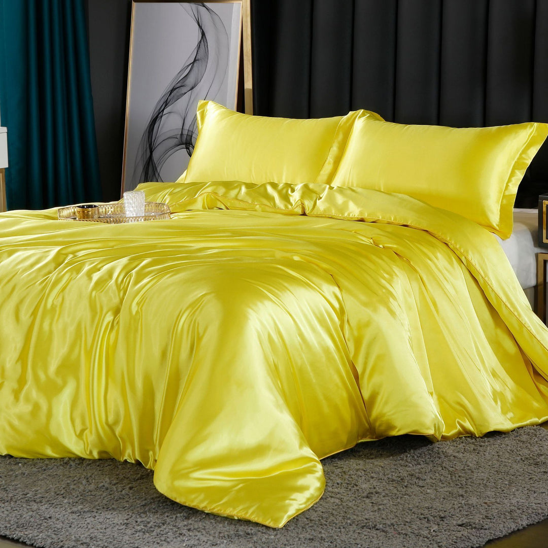 4-Piece Premium Silk Bedding Set for Elegant Comfort