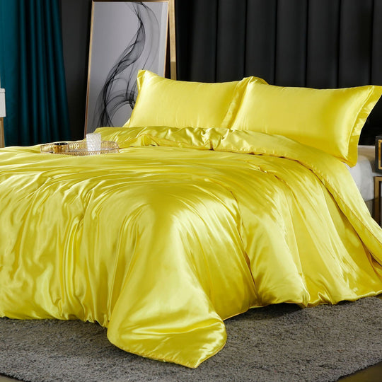 4-Piece Premium Silk Bedding Set for Elegant Comfort