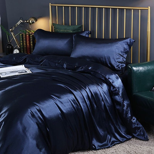 4-Piece Premium Silk Bedding Set for Elegant Comfort