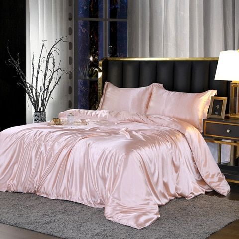 4-Piece Premium Silk Bedding Set for Elegant Comfort