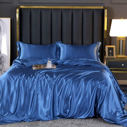 4-Piece Premium Silk Bedding Set for Elegant Comfort