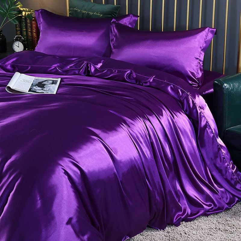 4-Piece Premium Silk Bedding Set for Elegant Comfort