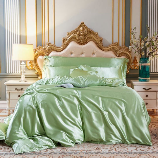 4-Piece Premium Silk Bedding Set for Elegant Comfort