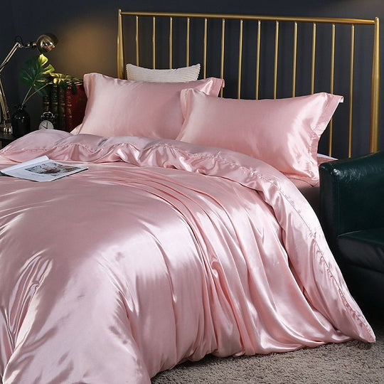 4-Piece Premium Silk Bedding Set for Elegant Comfort